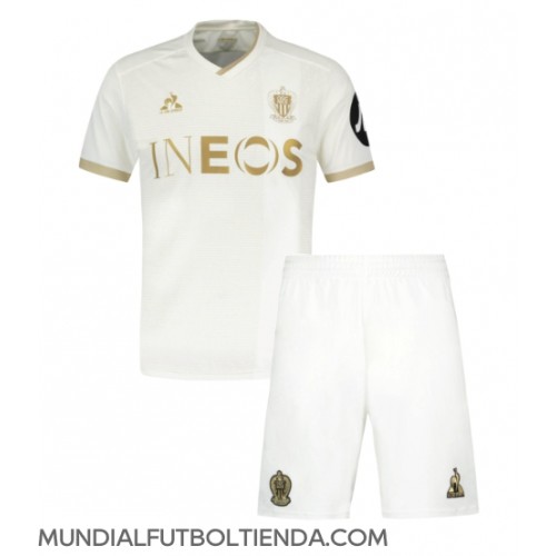 Camiseta OGC Nice Segunda Equipación Replica 2024-25 para niños mangas cortas (+ Pantalones cortos)